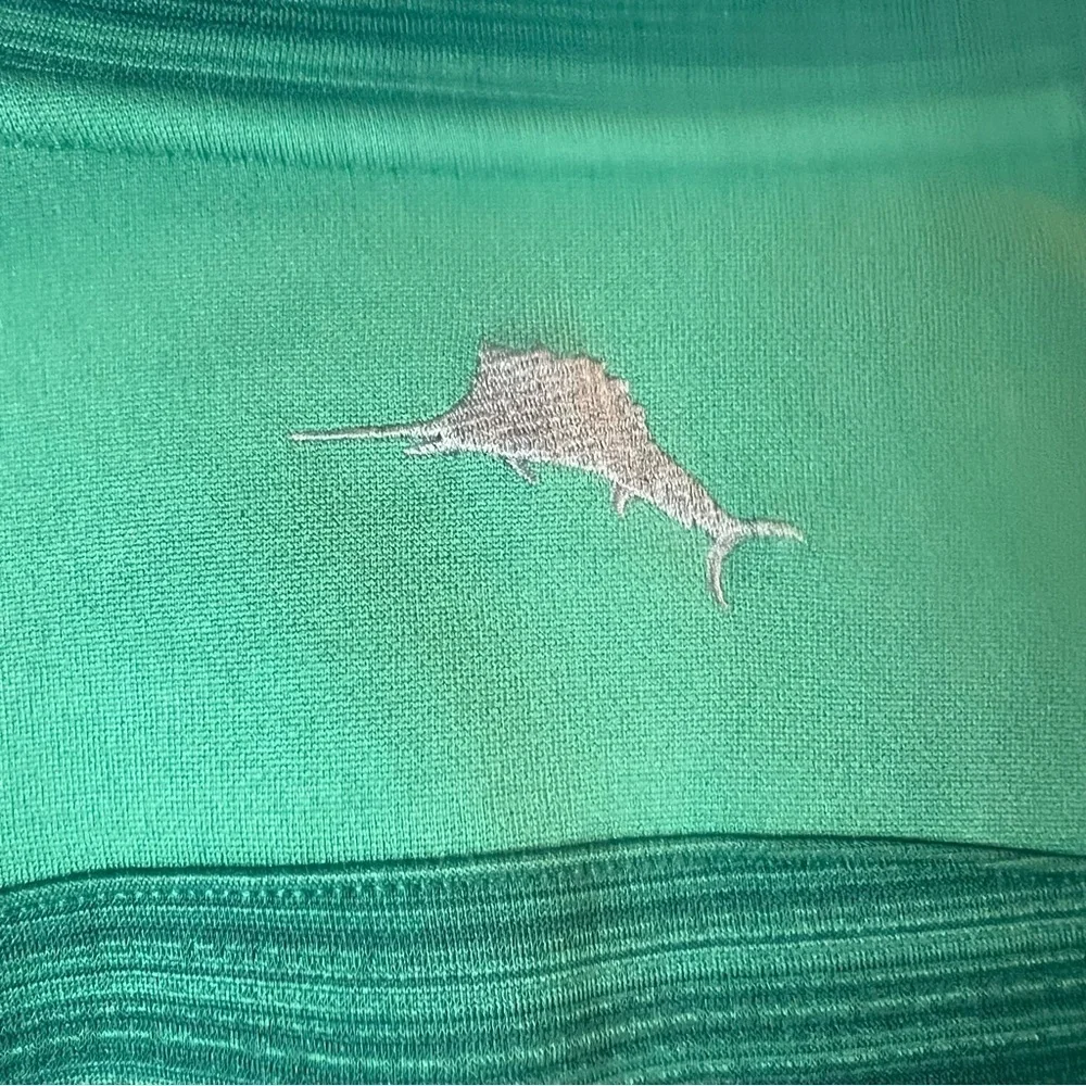 TOMMY BAHAMA SPORT TIDAL STRIPE HALF ZIP XL Men's Green Quarter-Zip Sweater